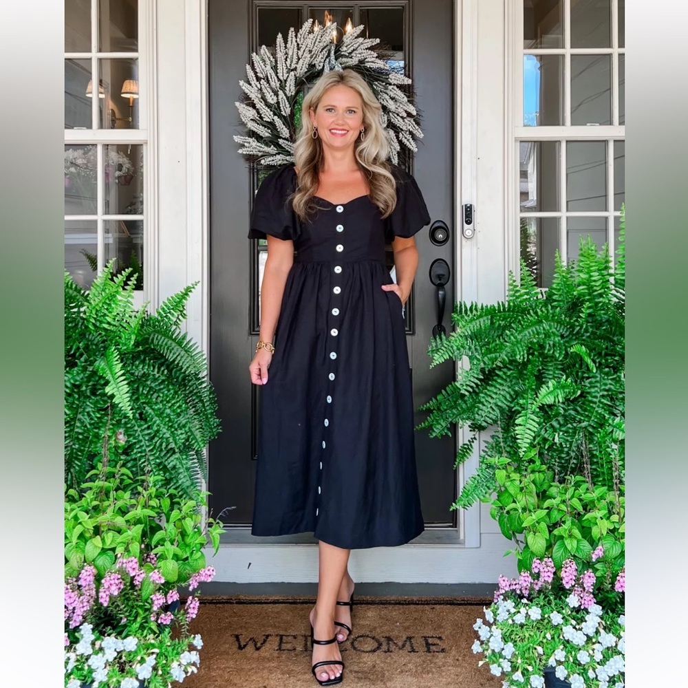 Pomander Place Alexis midi dress in black - Picture 7 of 11